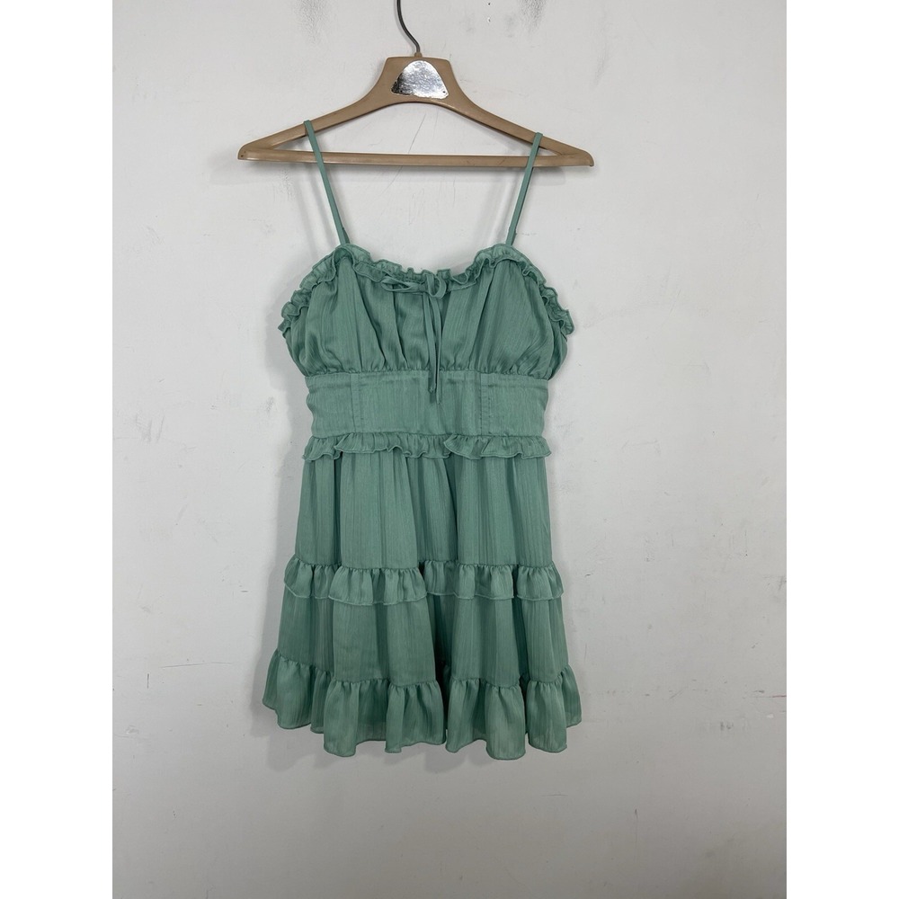 Wild Fable Womens Top Shirt Medium Coquette Milkmaid Fairy Y2K Babydoll Green‎